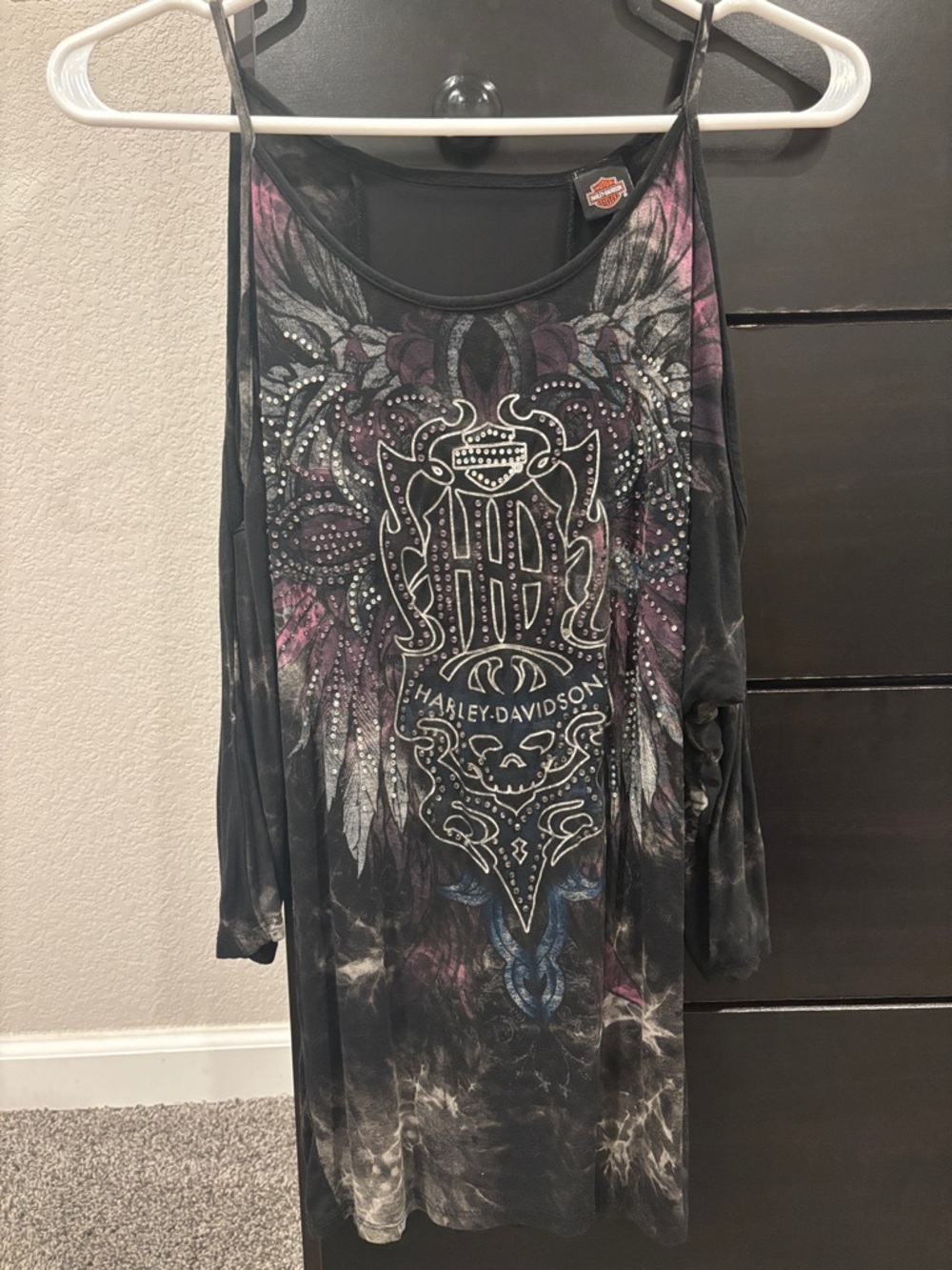 Harley-Davidson Black Tank Dress with Purple and Blue Accents